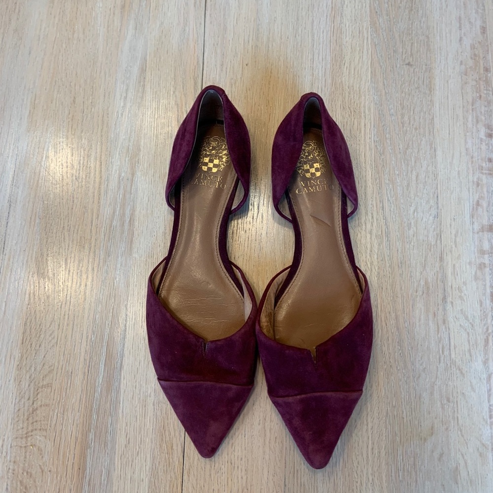 Vince Camuto Plum Velvet Flats